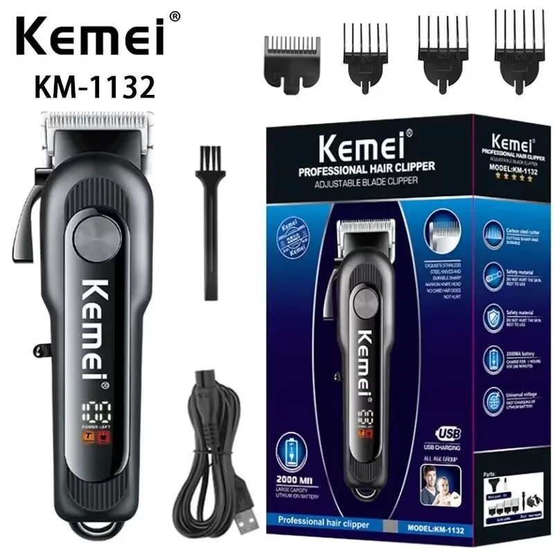 Kemei KM-1132 nuovo tagliacapelli professionale ricaricabile Cordless barbiere per uomo tagliacapelli elettrico di alta qualità tagliacapelli