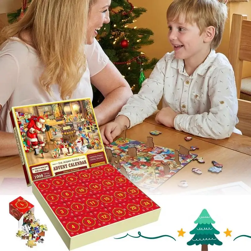 Christmas Advent Calendar Jigsaw Puzzles 2023 Christmas Puzzle: Welcoming The Birth Of Jesus,1000pcs Christmas Puzzles Countdown