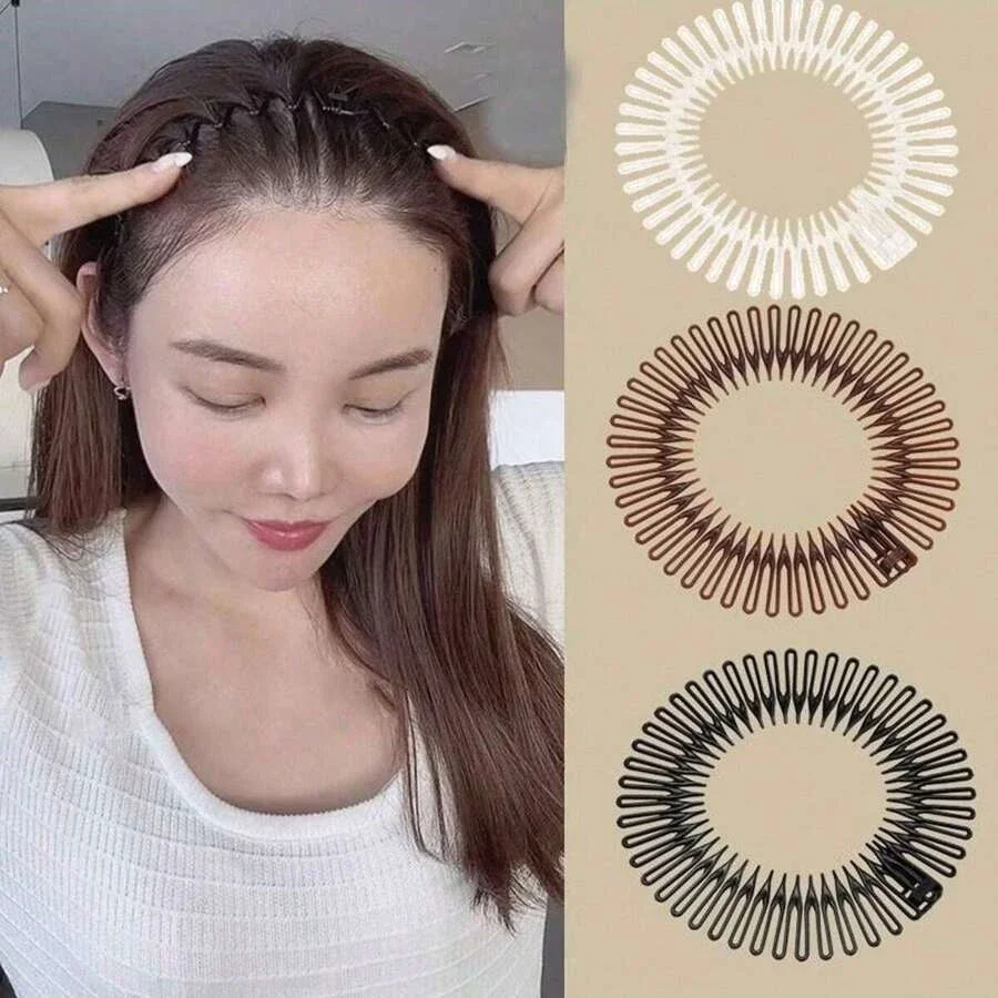 

Flexible Full Circle Headbands Stylish Plastic Stretchable Hair Comb for Daily Hair Styling Multifunctional Hair Accessories