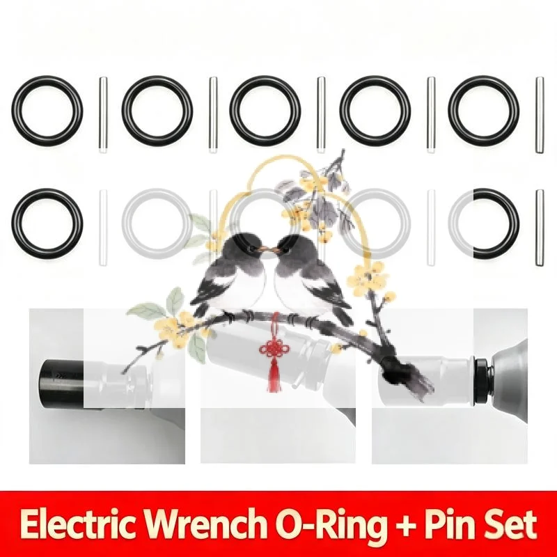 10PCS Replacements Pin/O Rings Set Including Wrenches & Pressure Washers Electric Tool Accessory For 1/2inch Impact Socket Tool