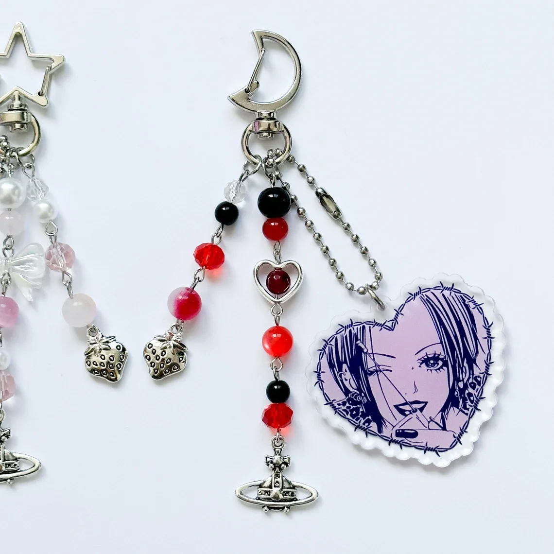 Nana & Hachi beaded keychains, anime 