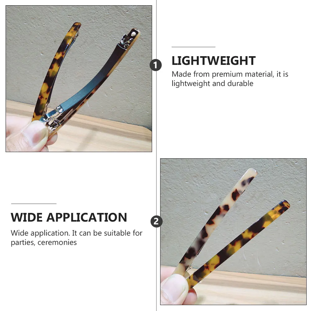 

4pcs Hair Clips Large Size Leopard Print Spring Claw Anti Slipping Women Barrettes Hair Accessories Stylish Elegant