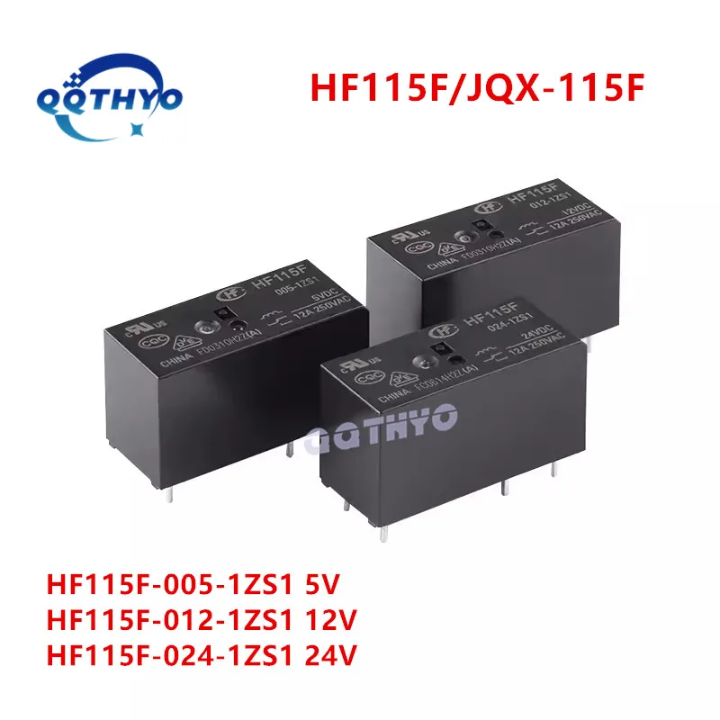 10Pcs JQX-115F HF115F HF115F-I 005 012 024 048 -2ZS4 2HS4 1HS3 1HS3A 1HS1 1ZS1 1ZS3 6Pin 8Pin 8A 12A 16A 5V 12V 24V Power Relays