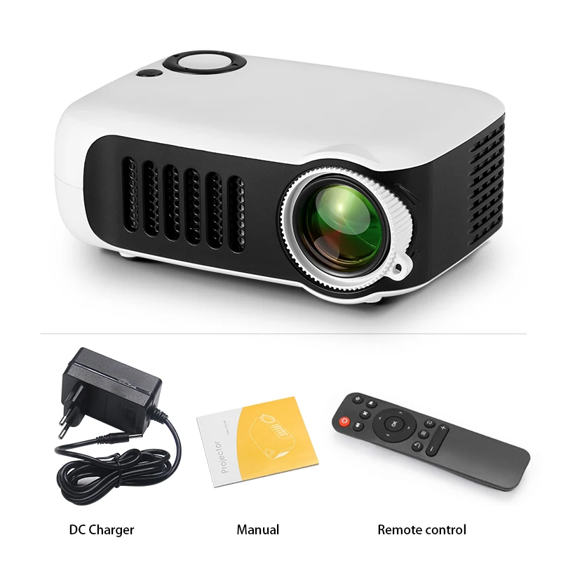 A2000 Mini-projector Draagbare thuisbioscoop 3D LED-videoprojector 4K 1080P Gaming Laser Beamer met HD-poort voor Smart TV Box