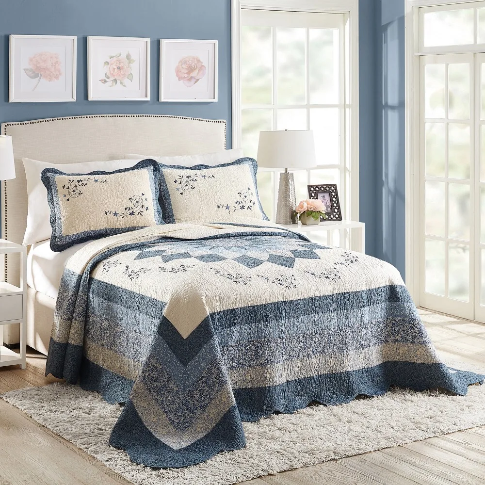 

Queen Bedspreads for Bed Cover Charlotte Bedspread Blue Bedspreads & Coverlets Couple Bed Quilt the Double Plaid Covers Home