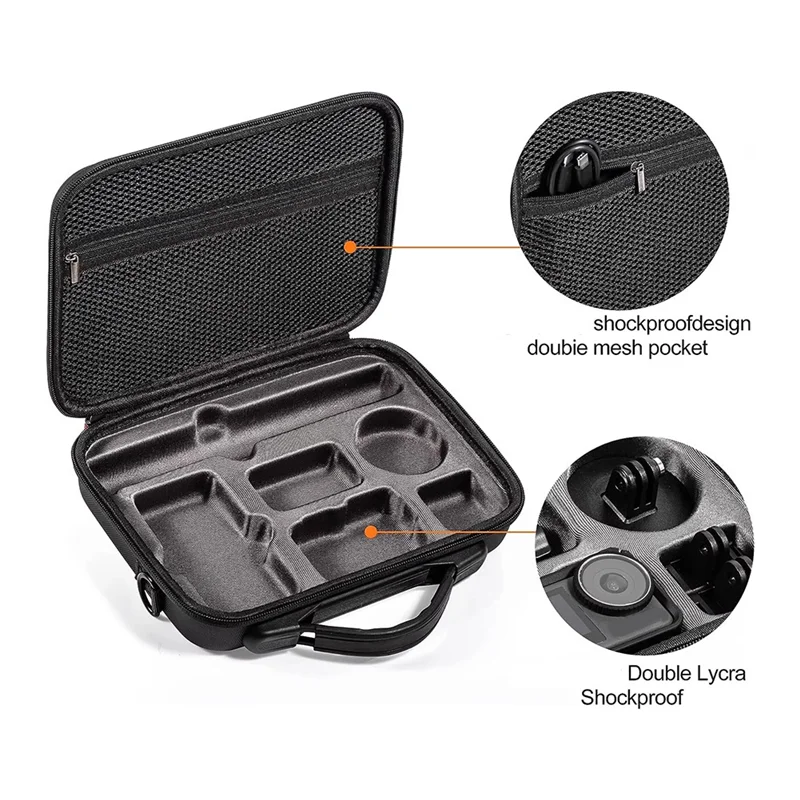 حافظة كاميرا محمولة BAAE لـ DJI Action 3/4/5 Pro حقيبة تخزين للسفر مع ملحقات كاميرا مبطنة واقية
