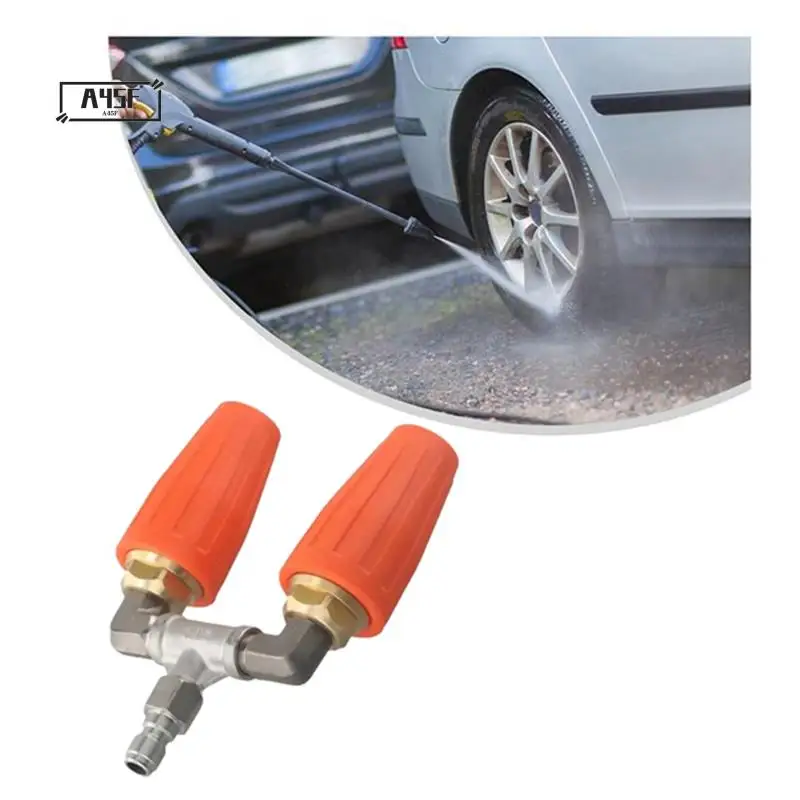

A45F-High Pressure Washer Rotating Dual Turbo Nozzle Spray Tip 1/4In 4000PSI Replacement Nozzle Spray Tip Garden Cleaning Tool