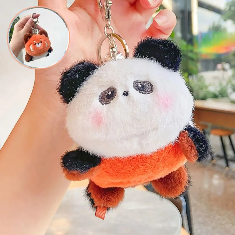 Pluszowa lalka Flip Animal Doll Keychain Cat Dog Soft Cute Flip Animal Toys Red Panda Creative Double Sided Cat Plush Toys Key Ring