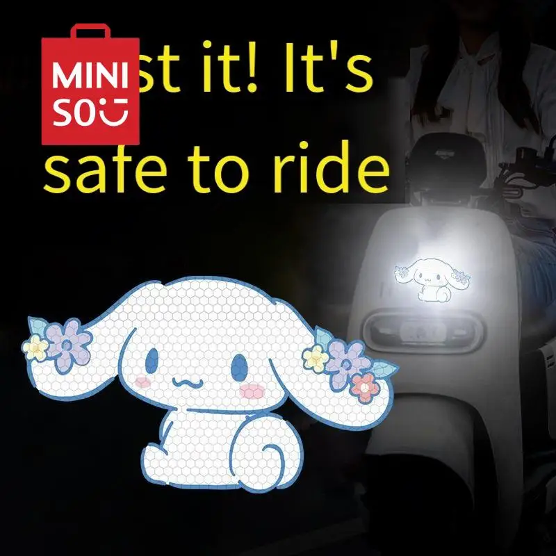 Sanrio Cinnamoroll Car Reflective Stickers Cute Cartoon Tape Anti-Collision Reflective Stickers Auto Parts Car Accessories Gifts