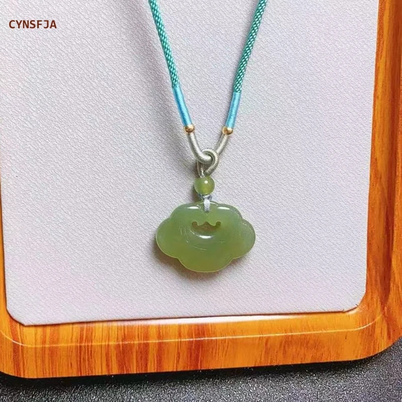 

CYNSFJA New Real Certified Natural Hetian Nephrite Jade Unisex Lucky Ruyi Jade Pendant Charms Hand-Carved High Quality Best Gift