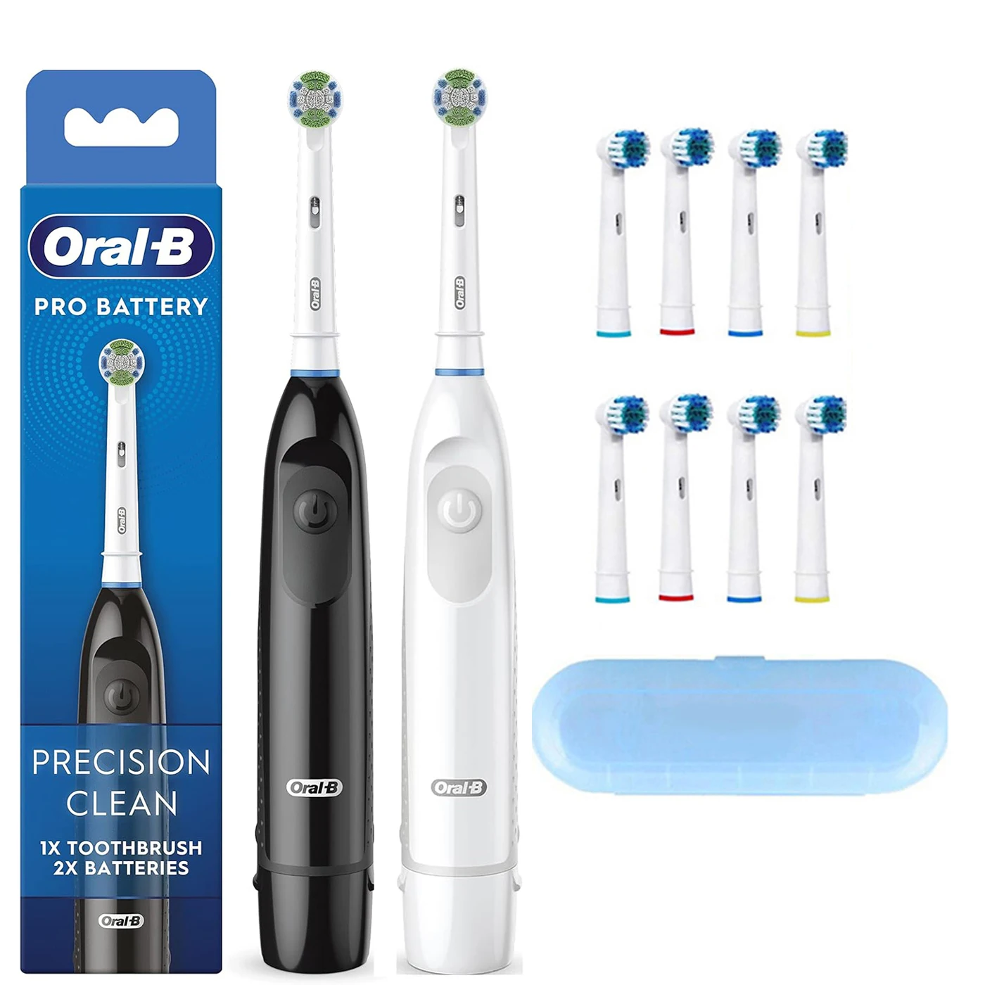 Oral B Pro Battery Toothbrush Precision Clean Electric Toothbrush 100% Plaque Removal for Adults Rotation Clean Teeth Brush