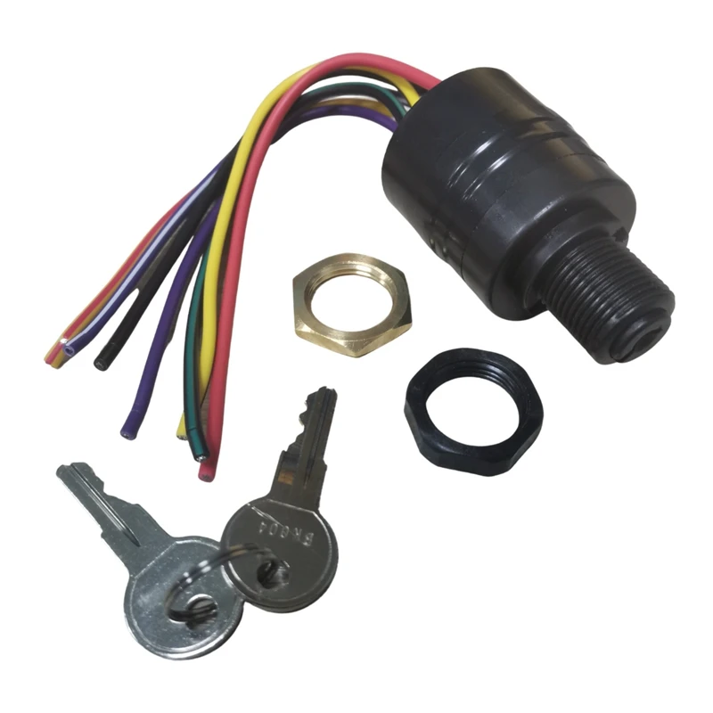 Engine Ignition Switch For Mercury Outboard Motor Control Box, 3 Positions, 7 Wires, MP39712-1T BK004