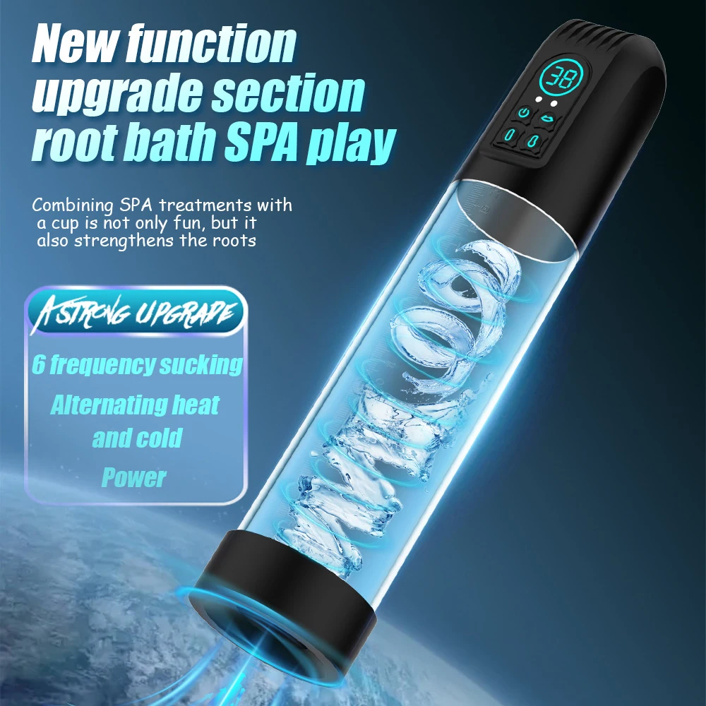 Waterproof Powerful Suction Male Electric Vacuum Penis Pump Masturbator Penis Enlargement Extension Adult Sex Toy for Men