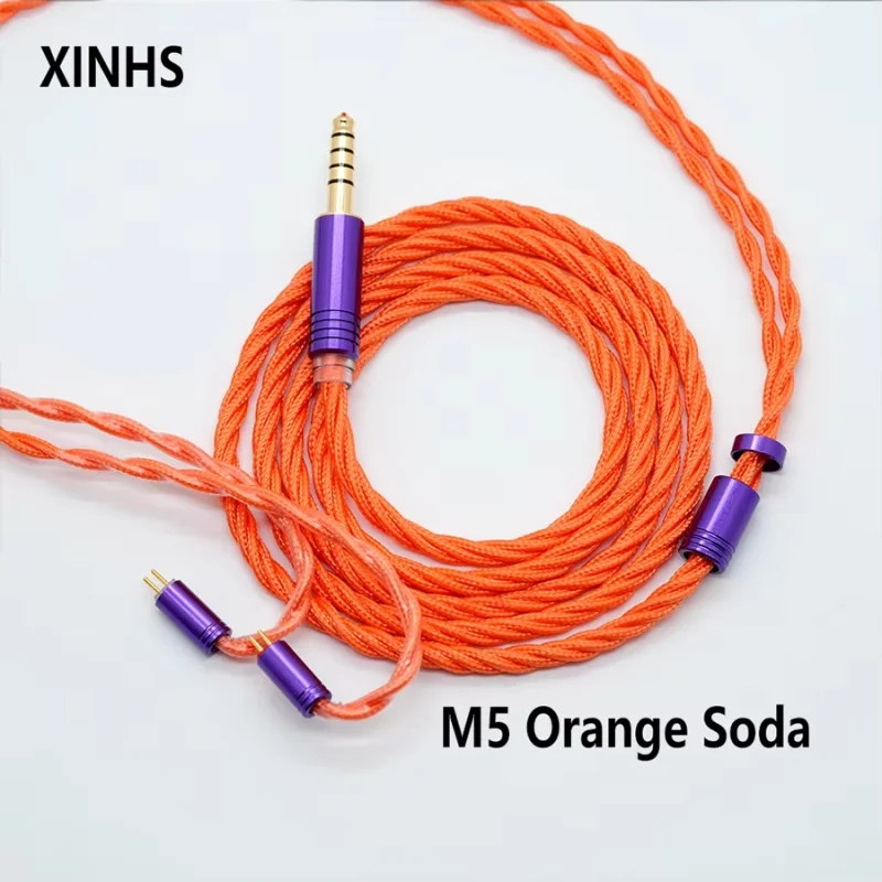 XINHS M05 Orange Soda 4-adriges, versilbertes Kupfer, doppelt geschirmtes HiFi-Kopfhörer-Upgrade-Kabel, 0,78 mm, 2PIN/MMCX – Detail 1