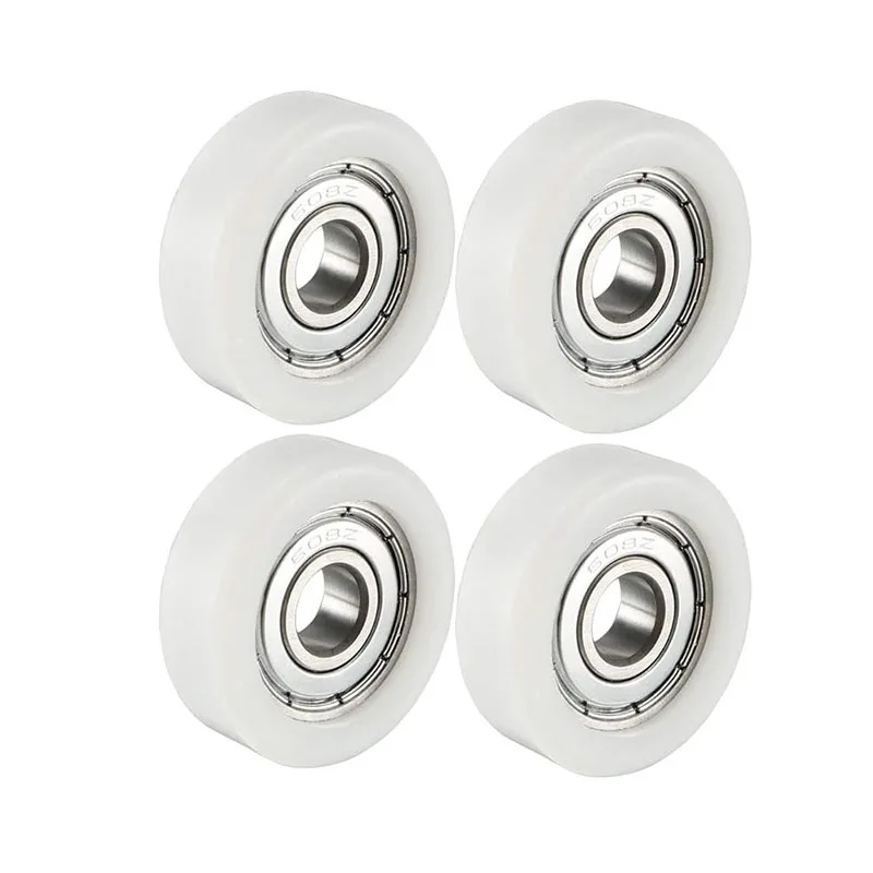 

4pcs 8x12x32mm 608ZZ Ball Bearing Guide Pulley Roller Round Wheel Double Metal Shielded (GCr15) Chrome Steel Bearings