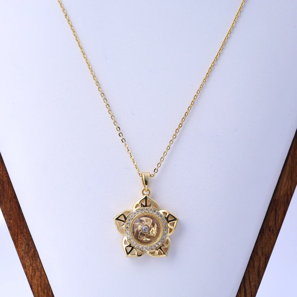 قلادة دوارة جديدة مرصعة بالألماس مستوحاة من الطراز العتيق، تصميم للجنسين