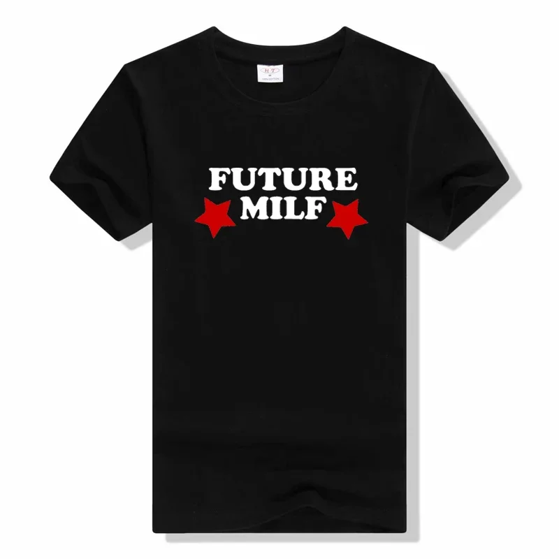 90s FUTURE MILF Print T-shirts Fashion Casual O Neck Short Sleeve Crop Tops Summer outdoor tee