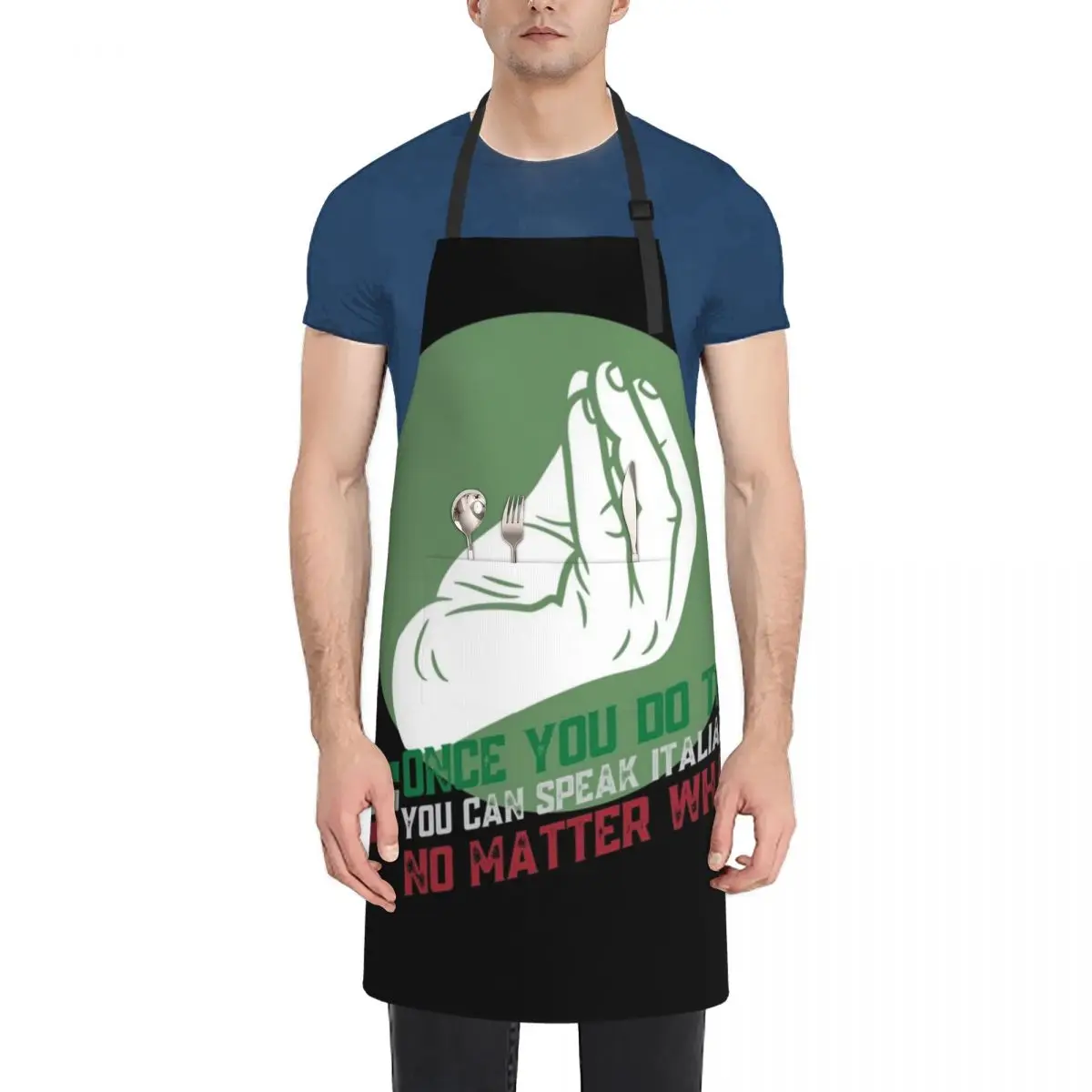 Italian Hand Gesture Italia Italy Italiano Apron Chef Accessories Waterproof Kitchen Woman barber men Apron