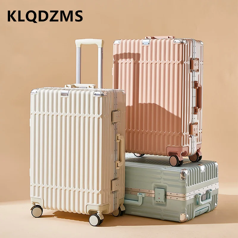 KLQDZMS-Valise à Roulettes de 20, 22, 24 et 26 Pouces, Cadre en Aluminium, Grande Capacité, pour Homme et Femme