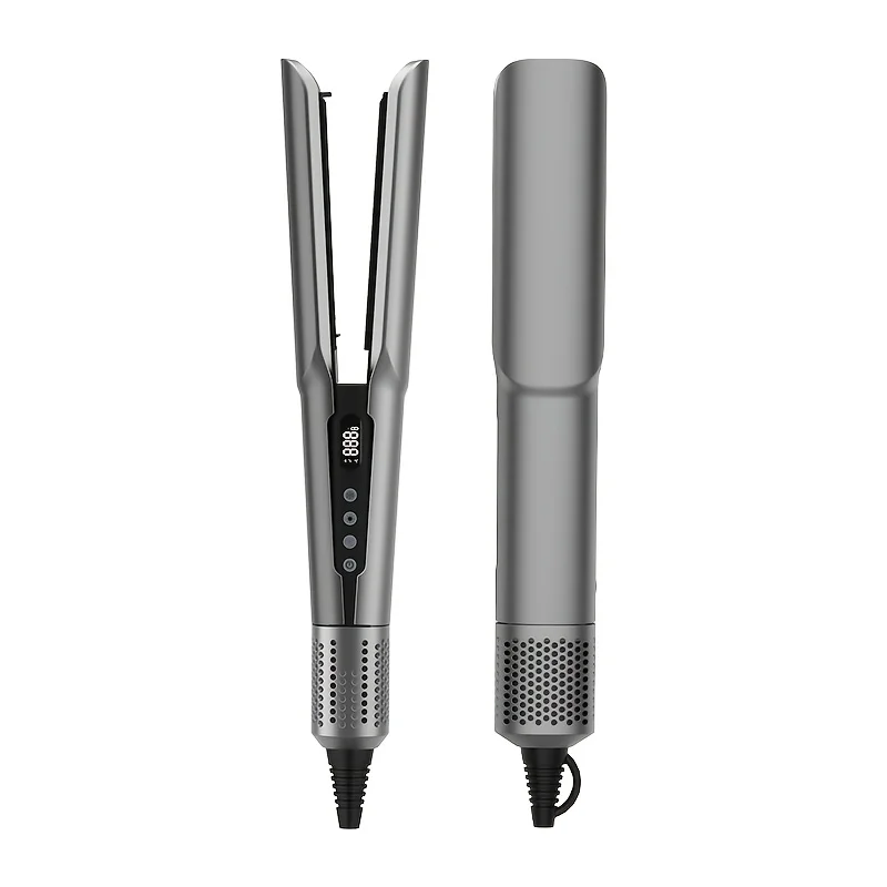 

2-in-1 Hair Straightener And Hair Dryer, Wet-to-Dry Technology, High-Speed Airflow for Rapid Heating, LCD Display, Auto-Shutoff, Easy Styling.