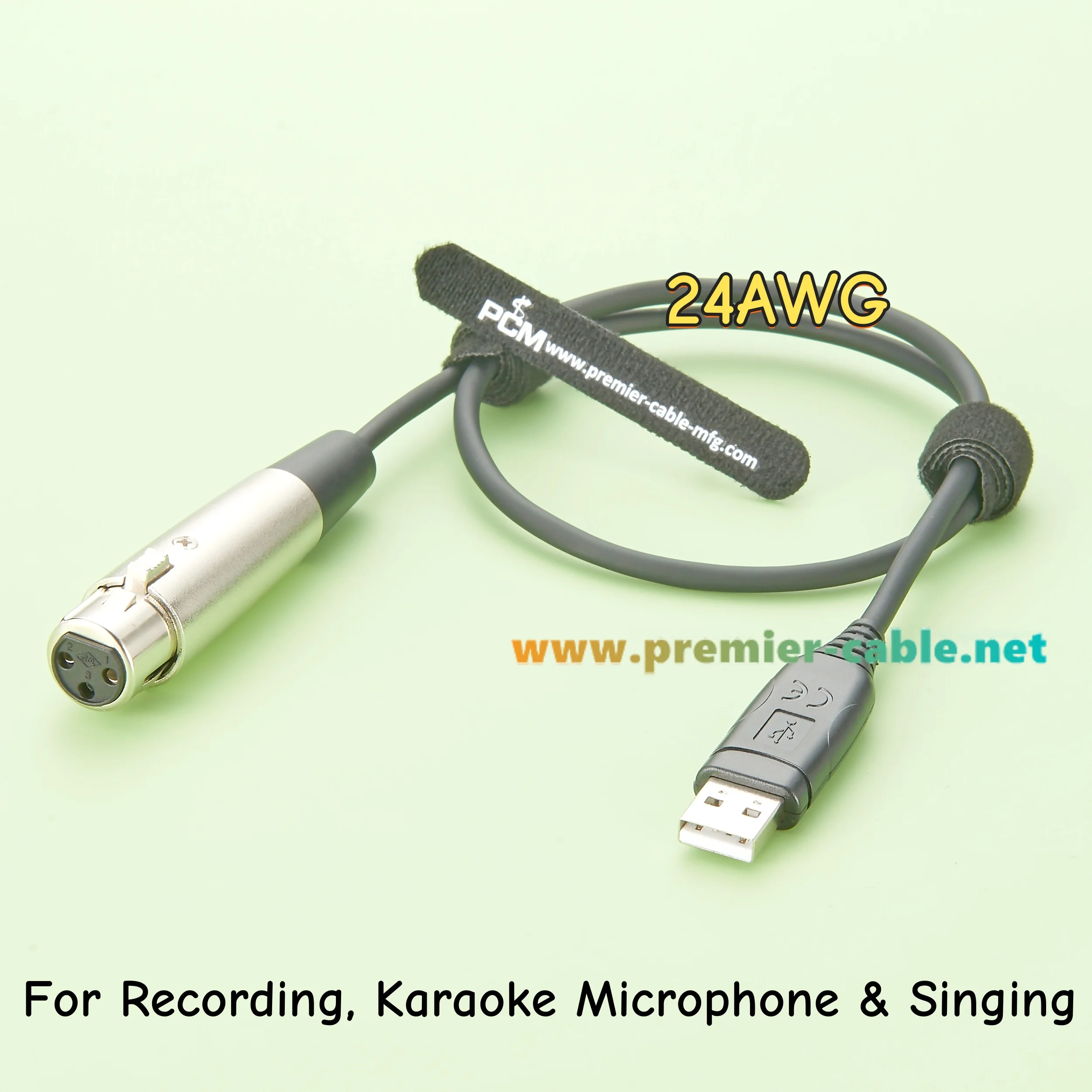 USB Microphone Cable USB to XLR Adapter USB A to 3 Pin XLR Female Microphone Studio Audio Cable for Karaoke Microphone Recording