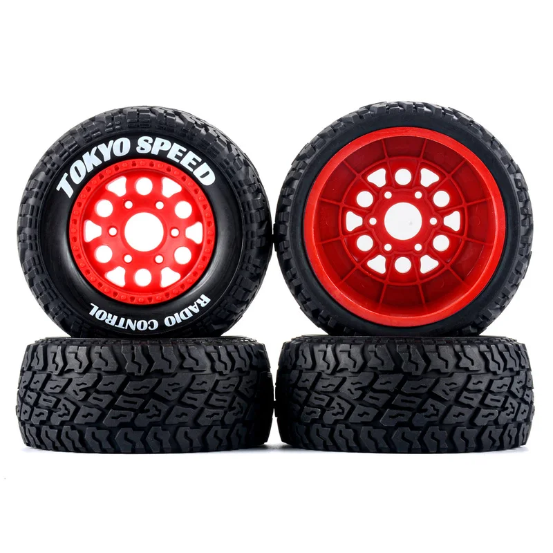 Pyfore Rc Remote Control Toy Car Accessories 1:10 Thunder Magic Short Truck Tire Off Road Model Vehicle Flying God V4 W251 4pc