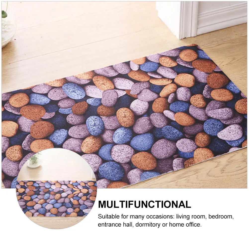 

1Pcs Absorbent Cobblestone Anti-Slip Bathroom Floor Mat Polyester Door Entrance Rug Non-Skid Home Carpet Cushion