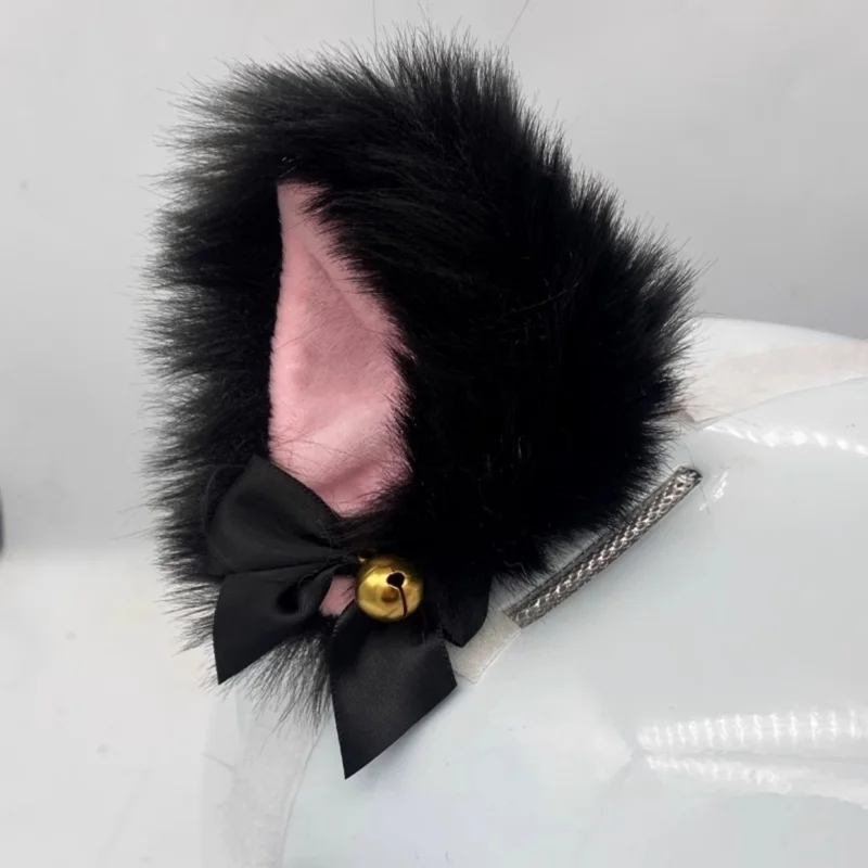 Handmade Plush Cute Helmet Headdress Cat's Ears Hairpin Fox Ears Hairpin Helmet Decoration Motociclista Accesorios image 6