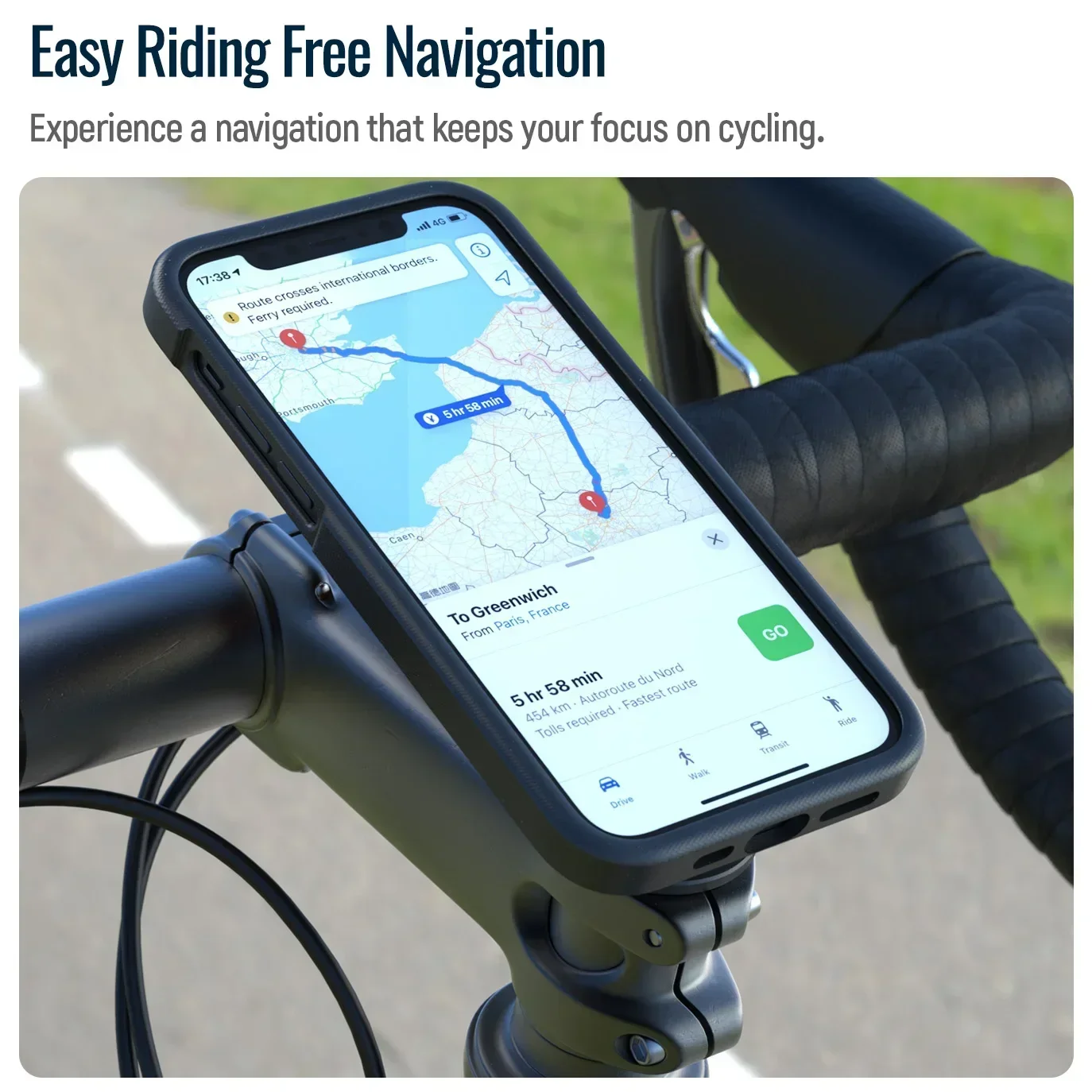 Bike Phone Holder,Bicycle Stem Cell Phone Mount,Universal Aluminum MTB/Road Bike Cycling Phone Clamp Lock,Quick Attach/Detach