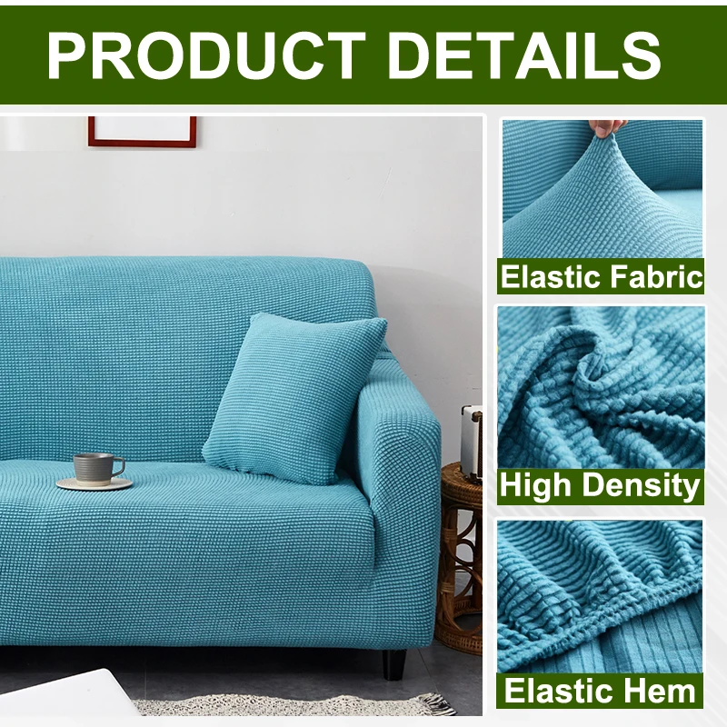 Sofa Cover for Living Room Thick Elastic Polar Fleece Cover for Sofa Couch Armchair 1/2/3/4 Seater L Shaped Corner Sofa Cover