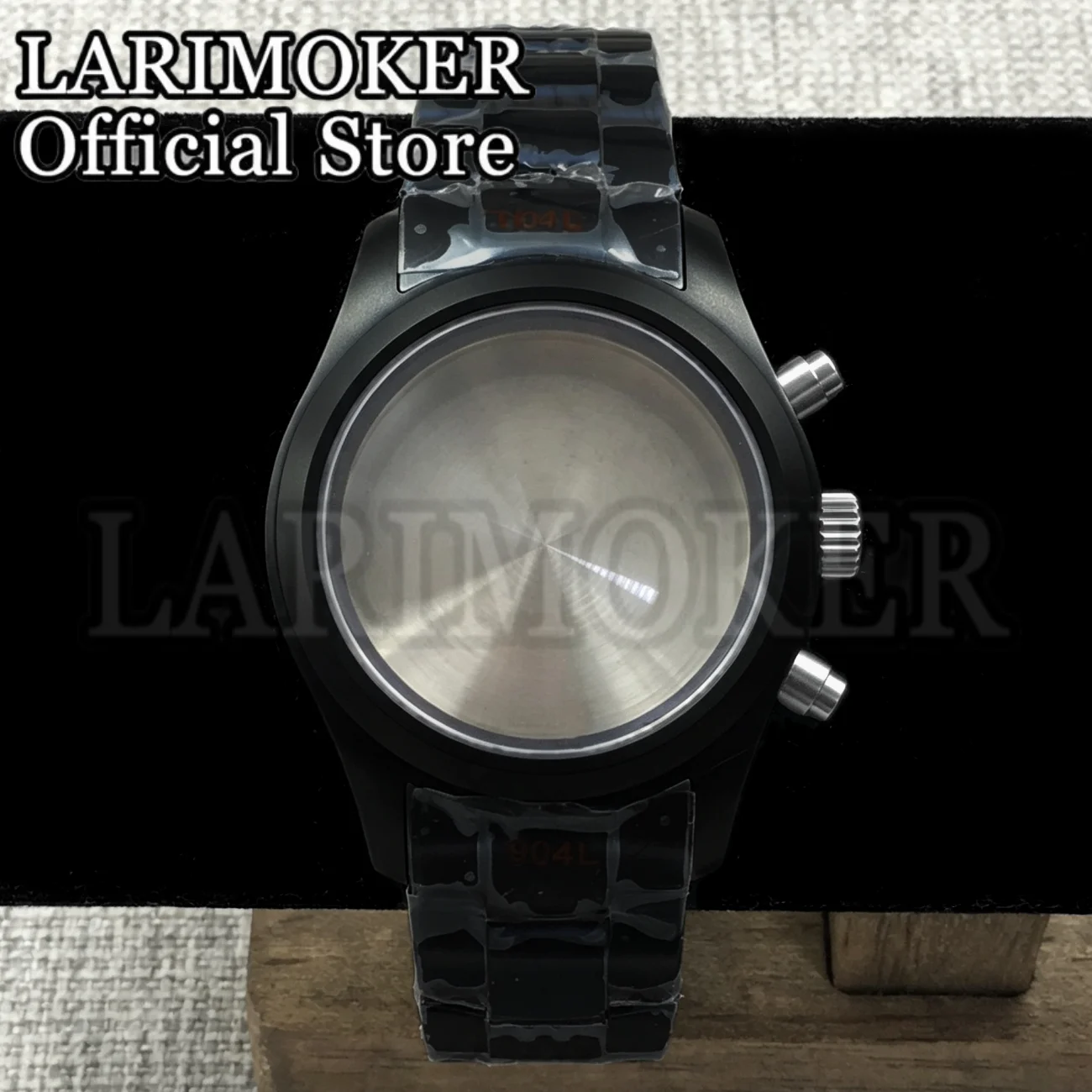38MM Men's Watches Domed Sapphire Glass stainless steel case Matte Brushed watch strap Fit VK67 Quartz Chronograph Movement