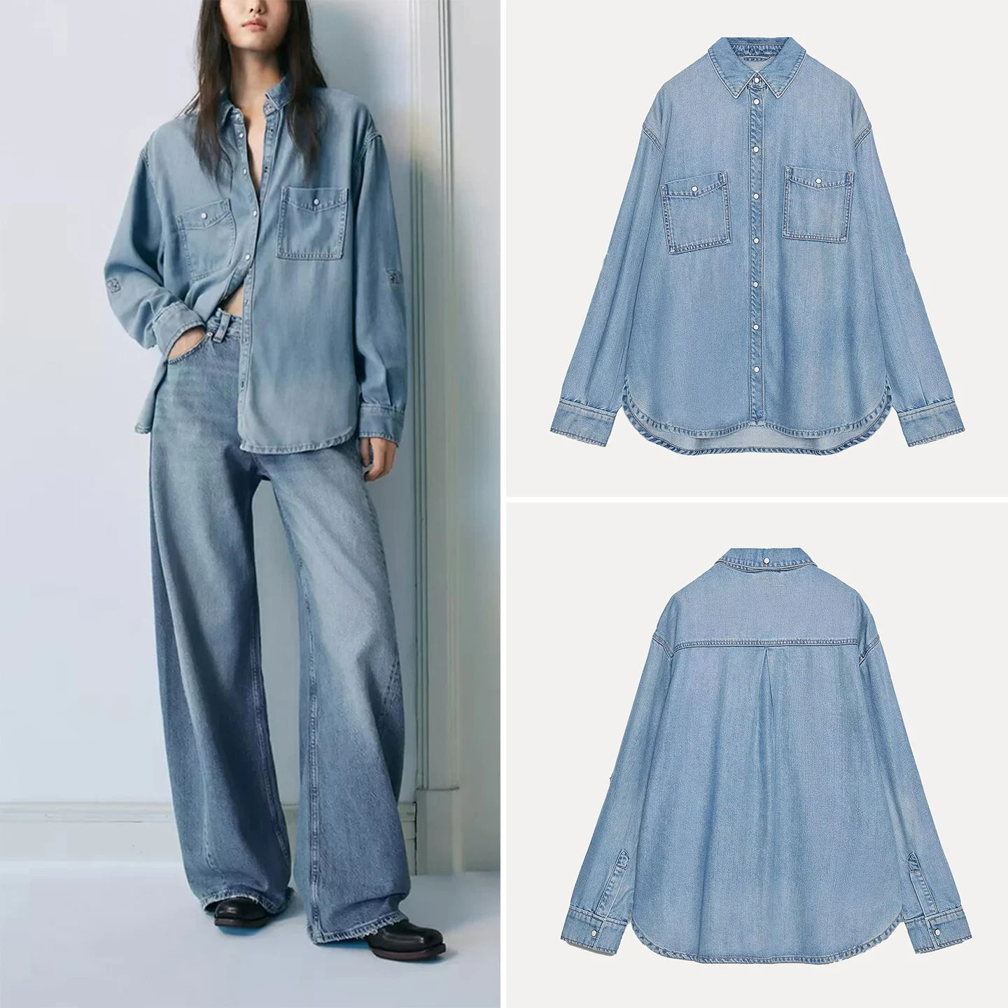 

Осень 2022, новинка, женская повседневная свободная джинсовая одежда для поездок на работу, повседневная одежда Z, брендовая длинная све irt