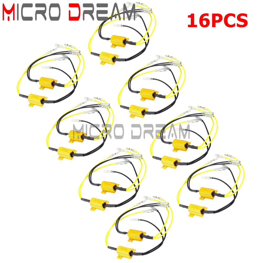12V 25W 6.8 Ohms 6.8ΩJ Resistance Load Resistor Aluminum Shell Wire Wound Resistor Turn Signal Blinker Stop Flashing LED Light