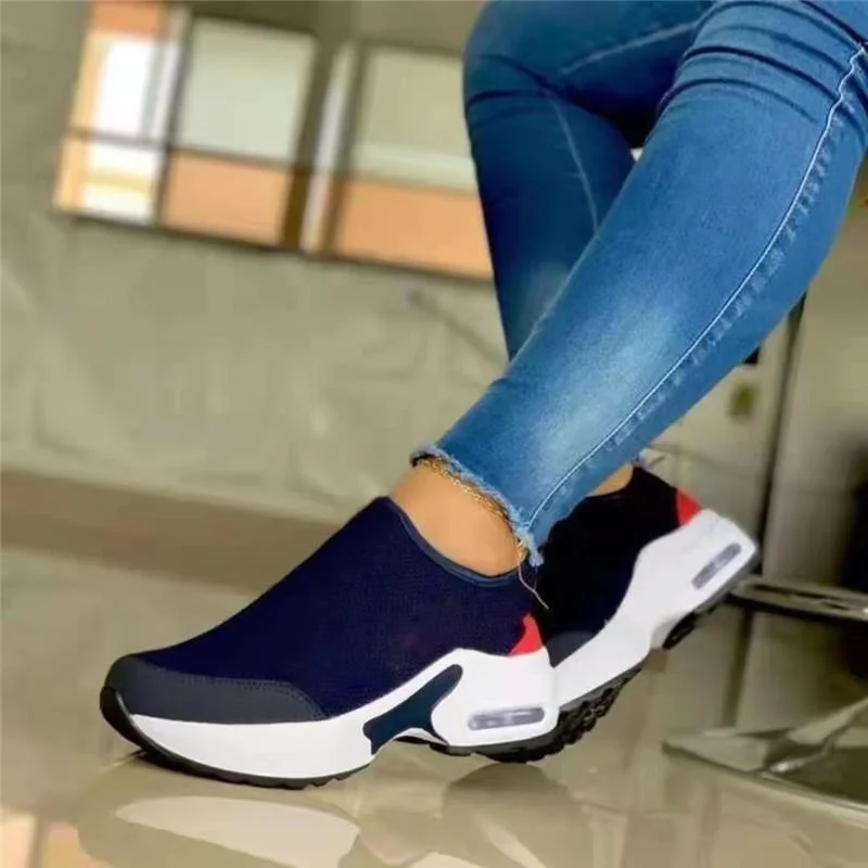 Women\'s Fashion Sneakers Shoes Vulcanized Walking Platform Sneakers Loafers Chunky Sneakers Slip-on Shoes