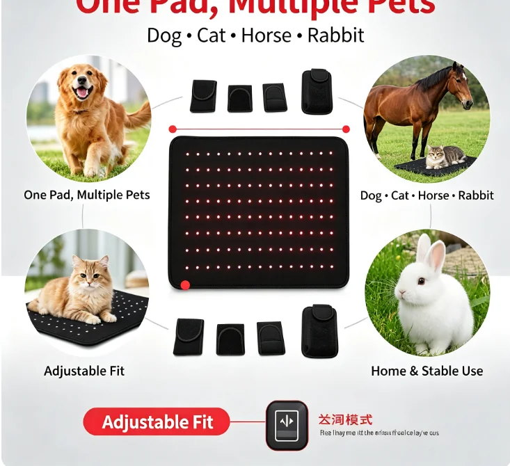 Horse Equine Red Light Therapy Wrap Pad 660nm 850nm Infrared Light Pet Animal Body Support Pad