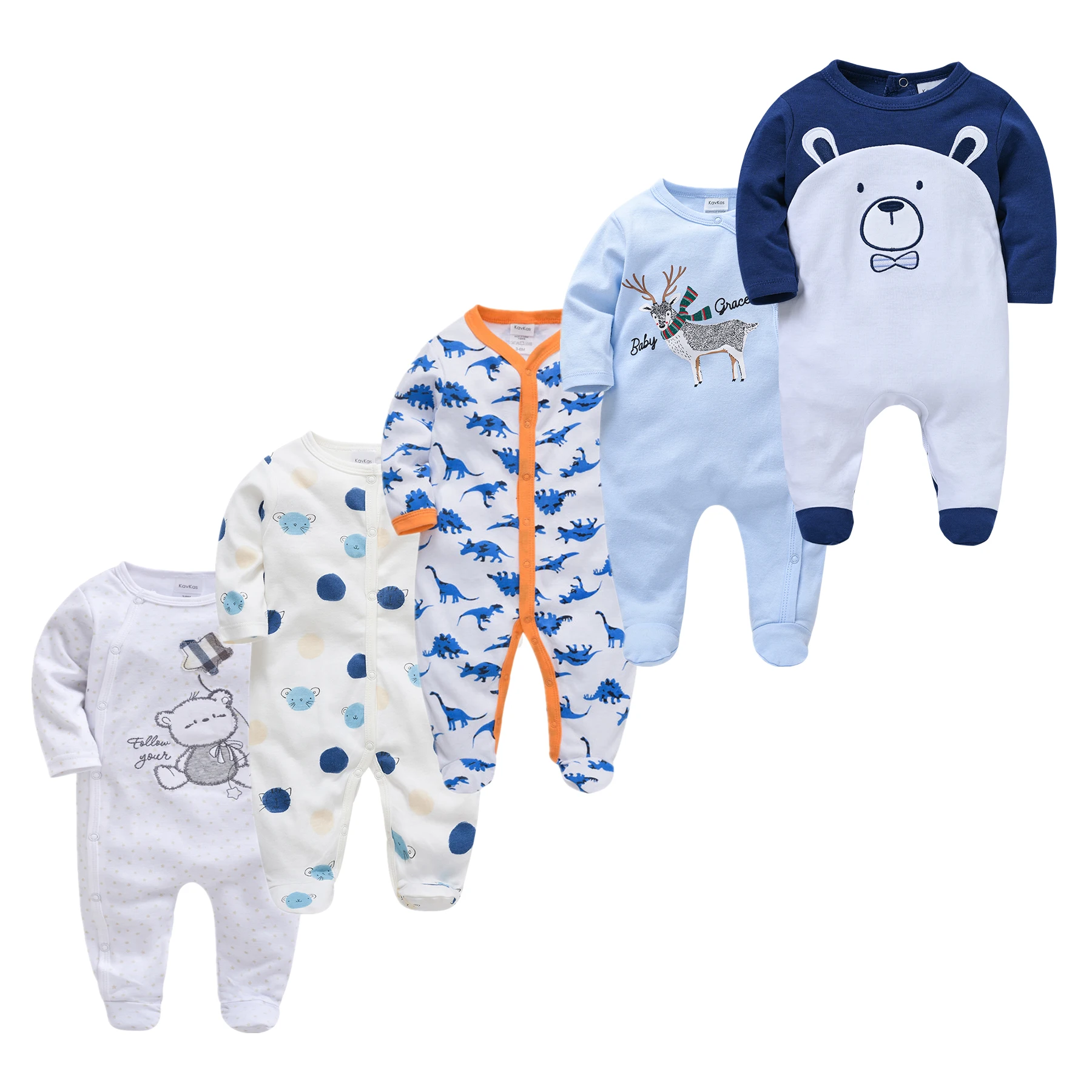 

Roupas Bebe De New Baby Boys Pajamas Long Sleeve Toddler Pijamas 5/3Pcs Newborn Girl Pyjamas Onesie Cotton Sleepsuits Homewear