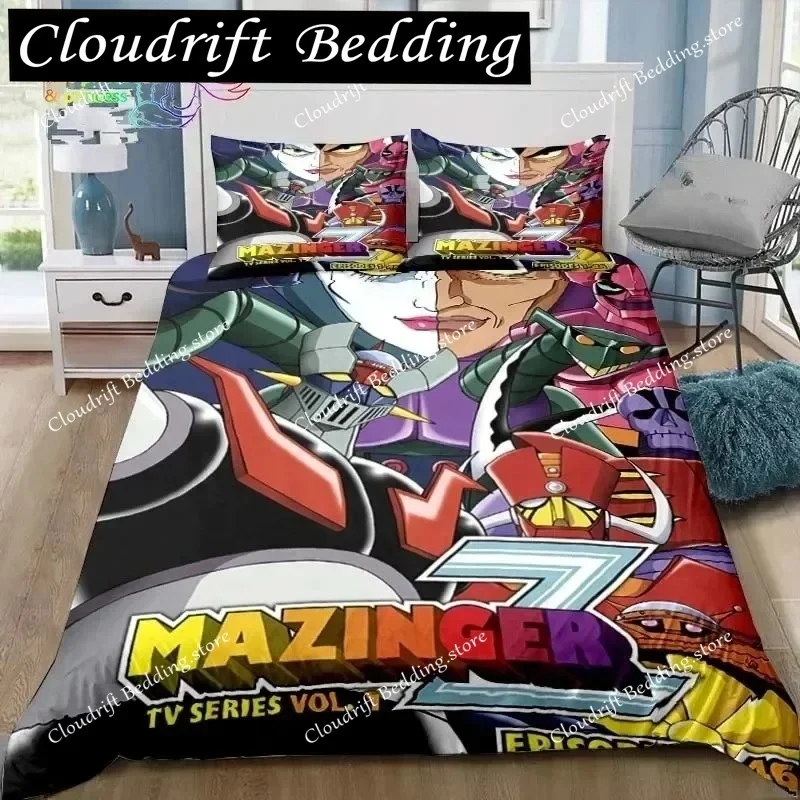 

Mazinger z UFO Robot Grendizer Bedding Set Single Twin Full Queen King Size Bed Set Adult Boys Bedroom Anime Bedding Gift