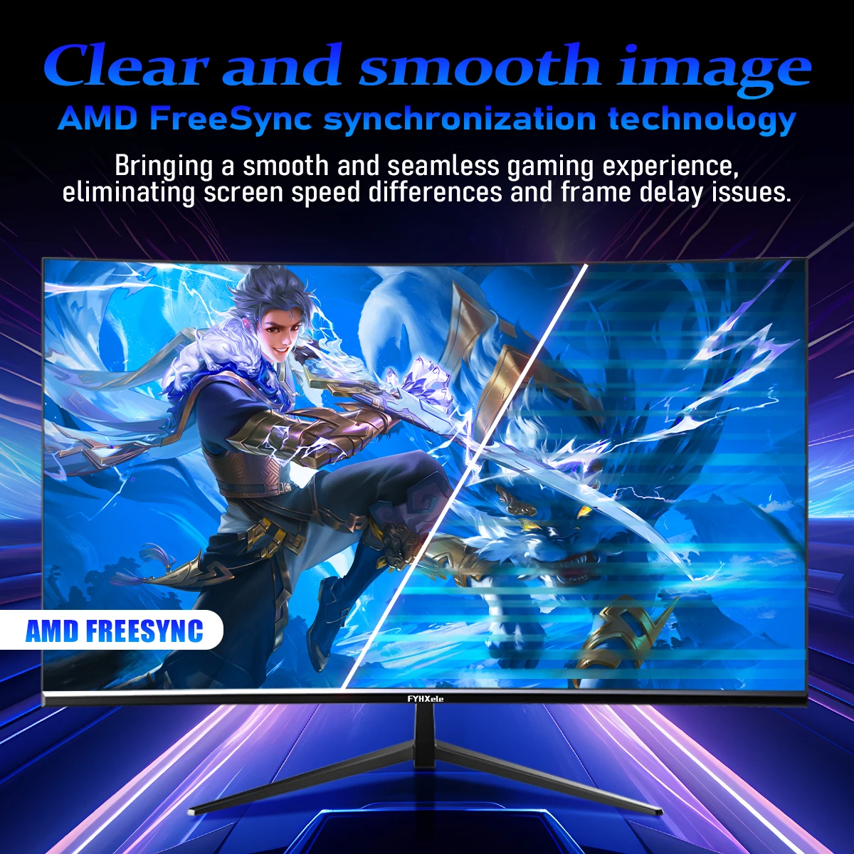 FYHXele 32 Inch Curved Monitor 180Hz 1ms Desktop PC LCD FHD Computer Display Gaming VA Panel Screen 1080P Desktop Display view 6