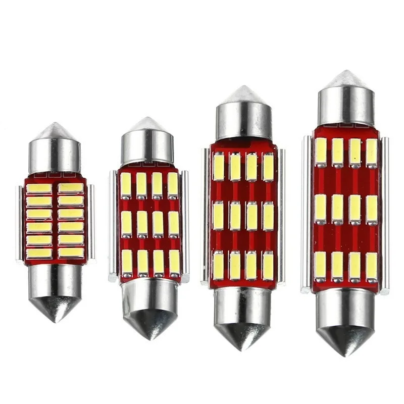 

10pcs C5W C10W 4014 LED Bulb 31 36 39 41 42mm Interior Reading Light Festoon Auto Dome License Plate Luggage Trunk Lamp