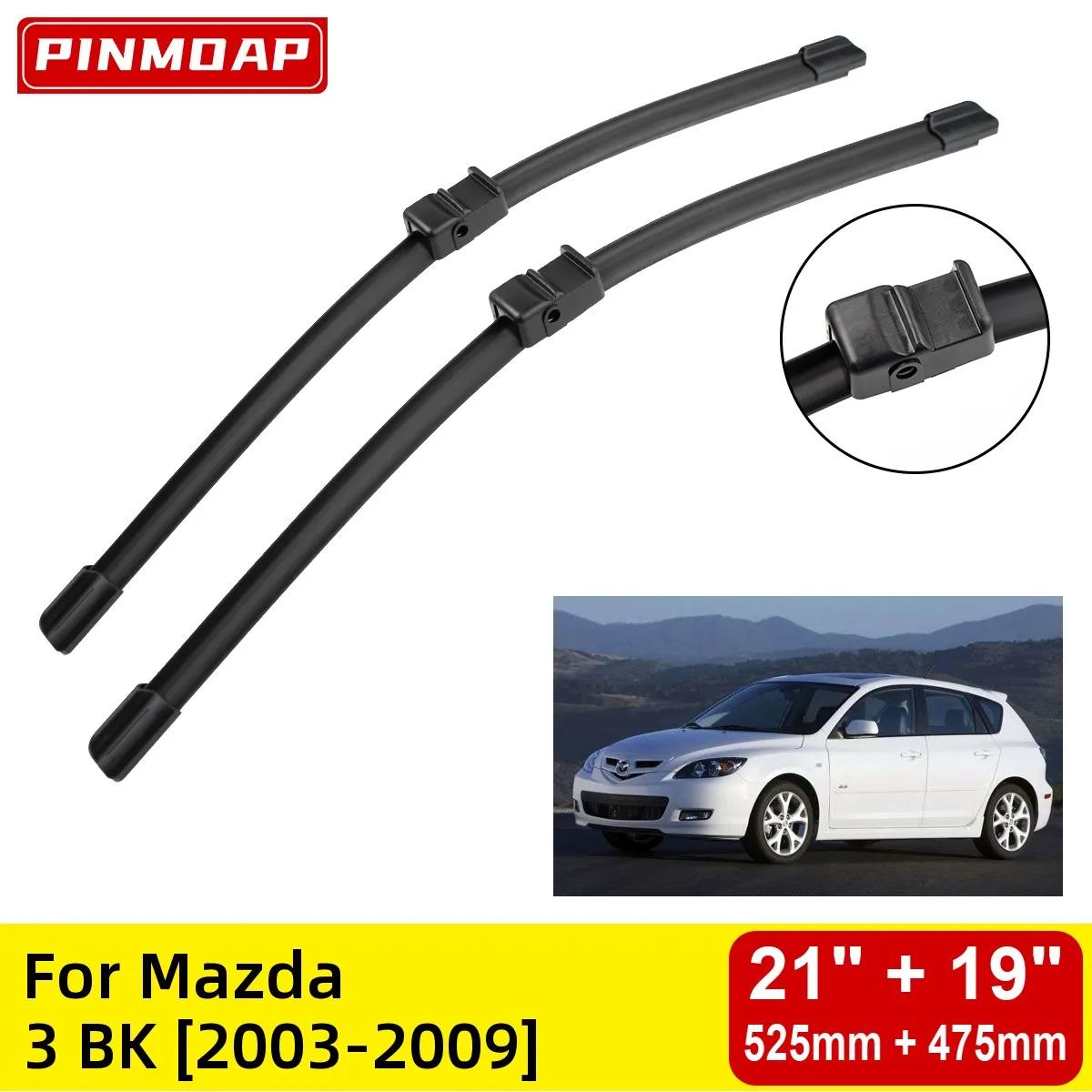 Front Wiper Blades For Mazda 3 BK 2003-2009 Windshield Windscreen Window 21