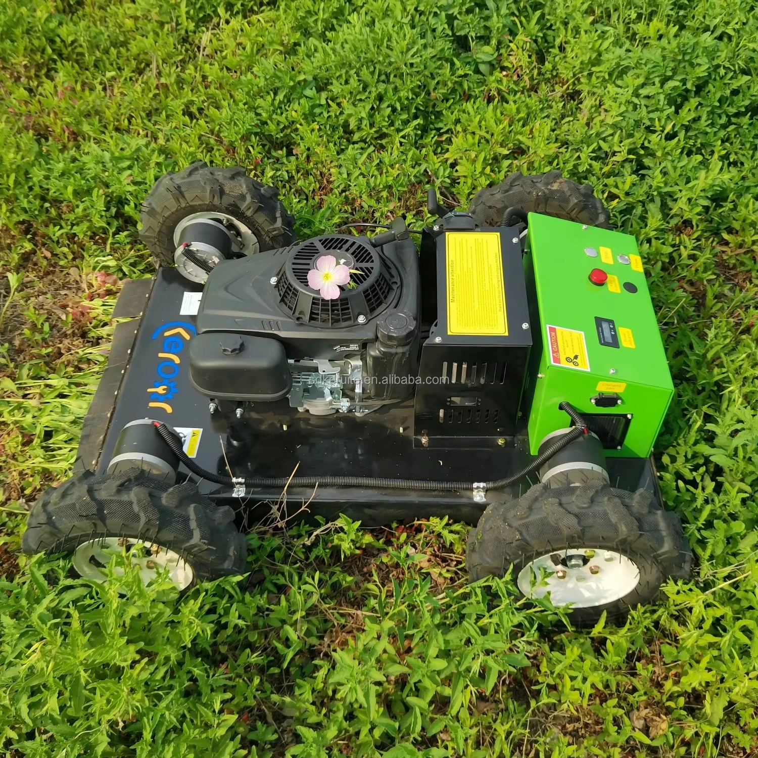 4wd Remote Control Wheel Self Charging 24V  Zero Turn Lawn Mower For Garden Farm Orchard Using