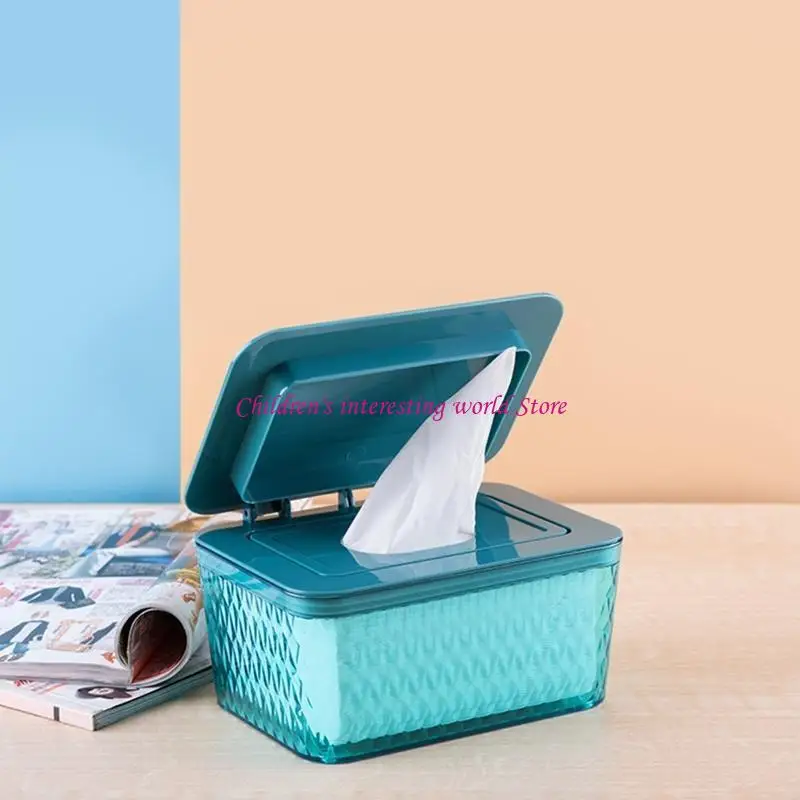 Non-Slip Wipes Dispenser Tissue for Case with Moisture Seal Ring Secure Lid Dustproof Wipes Holder Napkin Container 425F