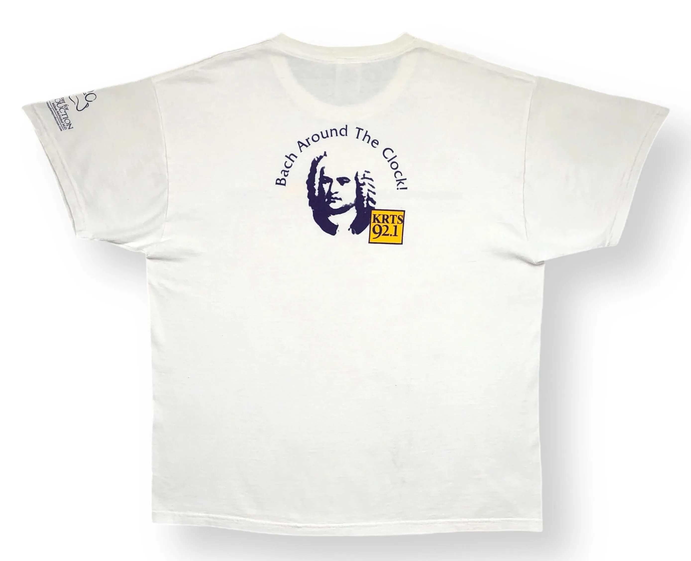 Vintage 2000 Houston Marathon Klassieke Muziek Bach Rond De Klok Dubbelzijdig T Shirt Maat Groot Xl