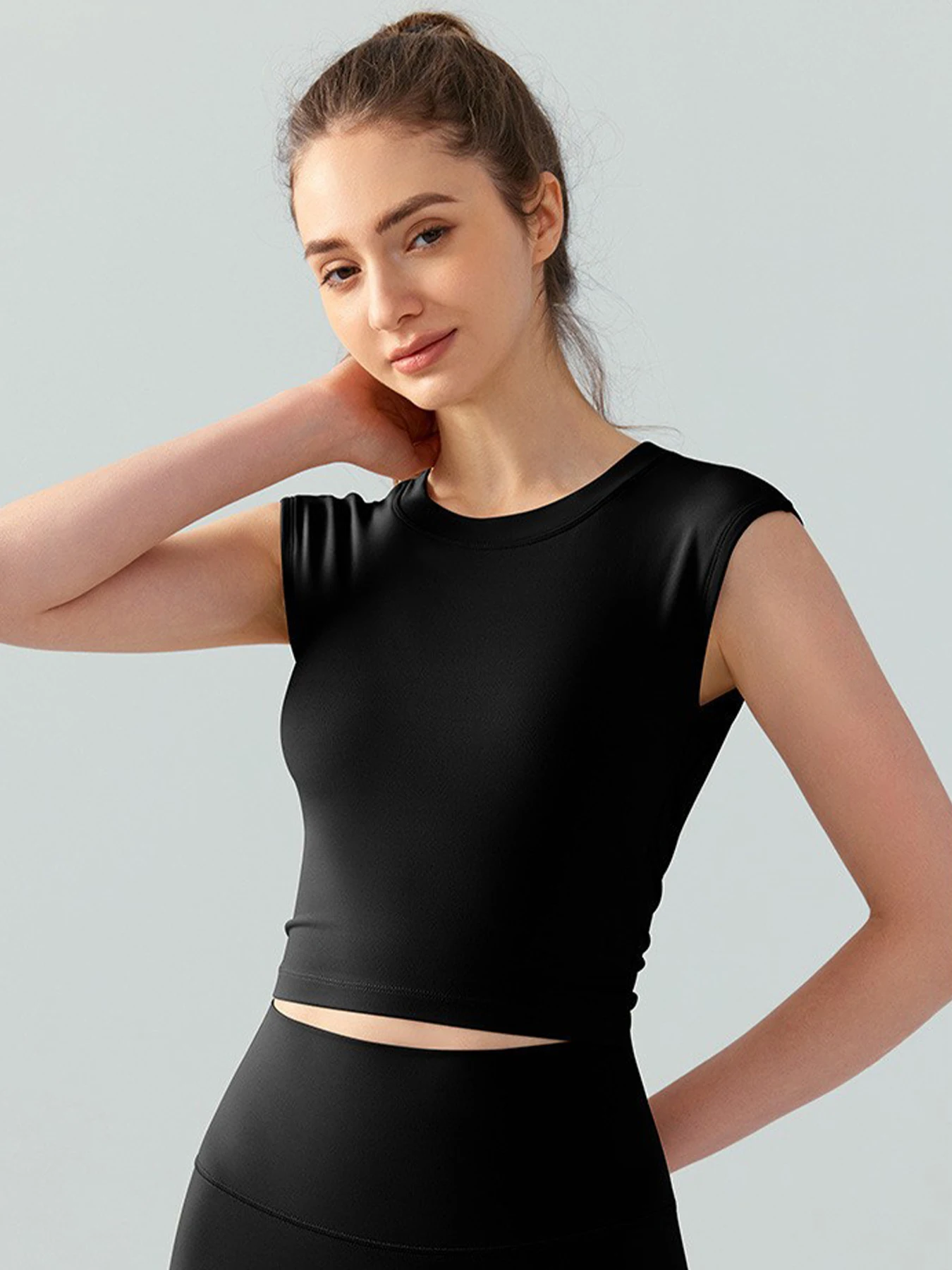 Women's Slim Fit Open Back Sports Tank - Built-in Fixed Cups Breathable, Pilates Yoga Workout Top image 4
