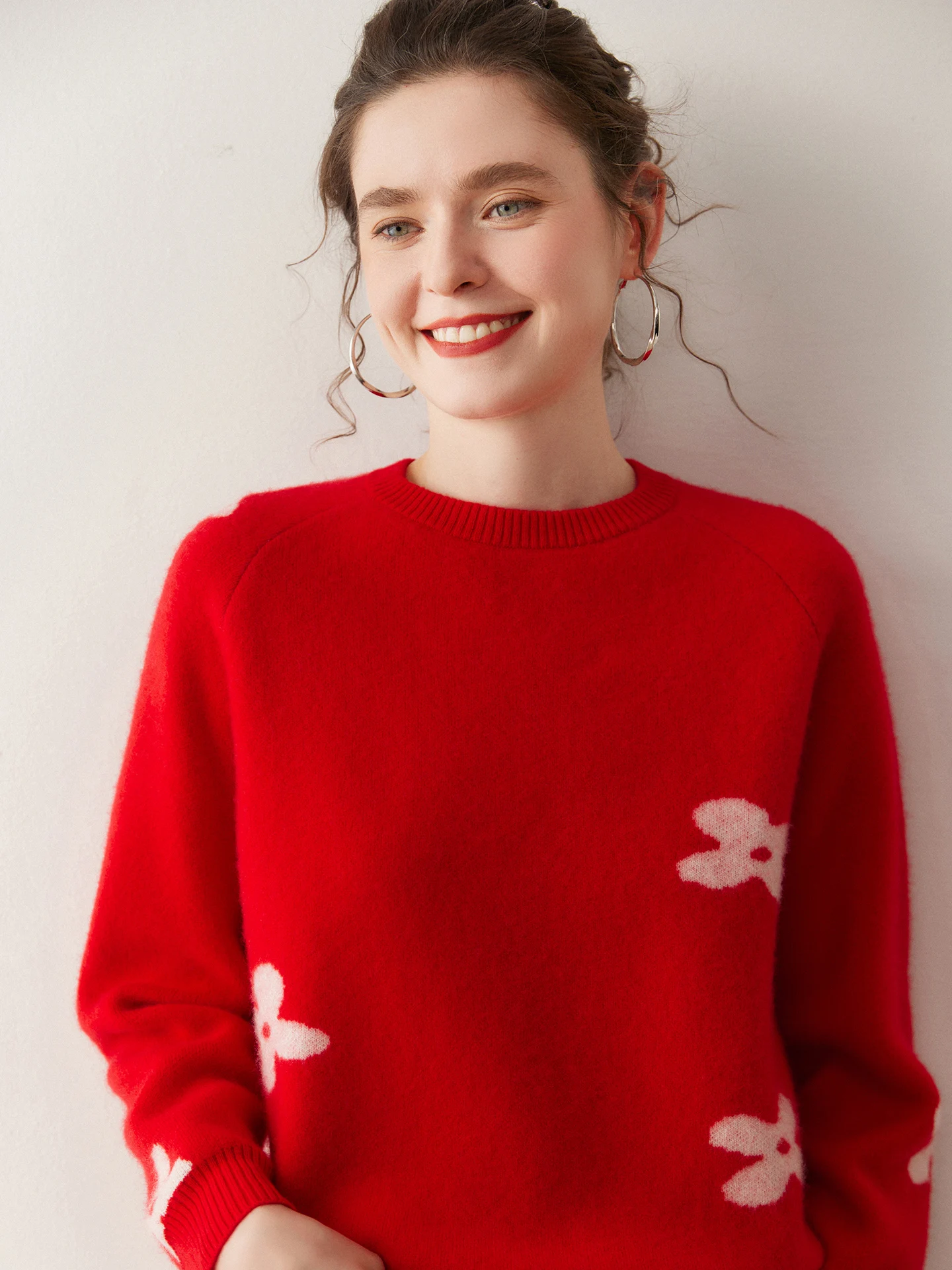 Autumn Winter New O-neck Cashmere Pullover Sweater Women Loose Thickened Versatile Jacquard Fashion Knitted Coat Elegant Gentle