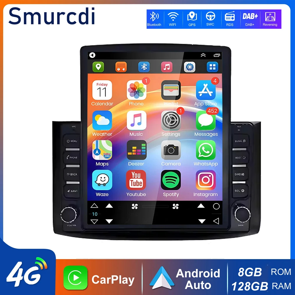 9,7-дюймовый Android 15 Carplay Auto для Chevrolet Aveo T250 2006-2012 Nexia 1 2020-2022 Мультимедийный плеер Стерео GPS 4G + WIFI