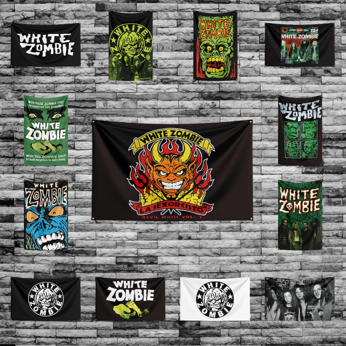 3x5 Ft Heavy Rock Band-W-WHITE Zombies Flag Polyester Digital Printing Banner for Bedroom Wall Art Out Door Tapestry Decoration