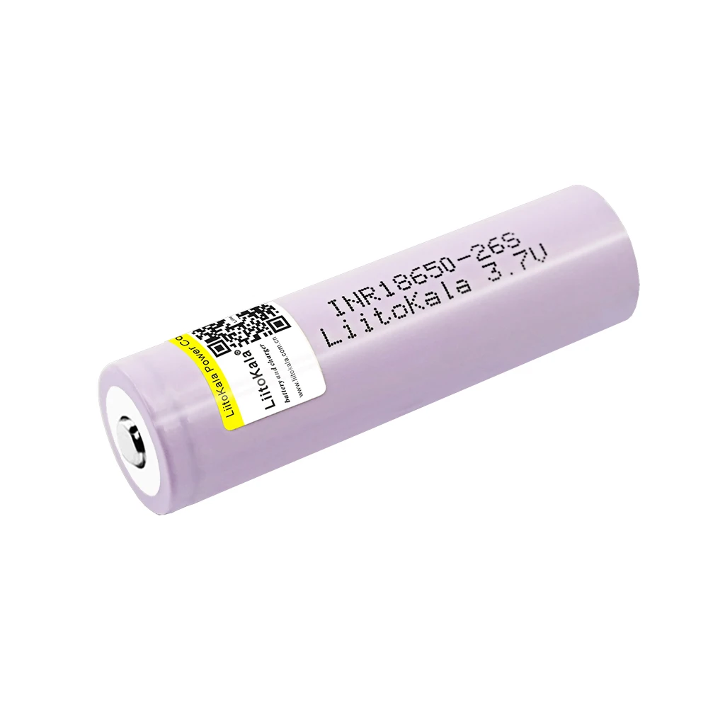 LiitoKala New Original 26S-JT 3.7v 2600mah 18650 26S 5C discharge Lithium Rechargeable Battery For Flashlight battery + Pointed