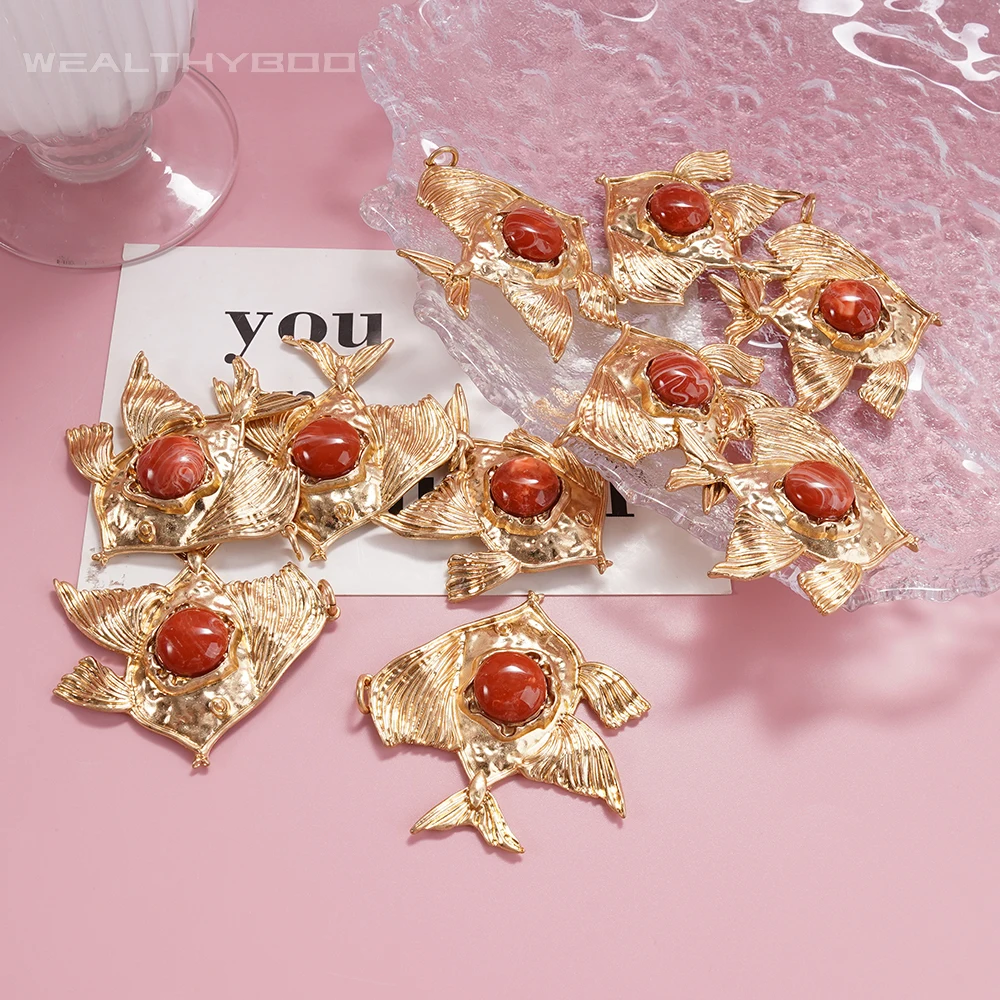 1 PCS Fish Goldfish DIY Accessory Single Piece Sale Hand Craft Jewelry Making Parts Creative Sea Style Decorative Component