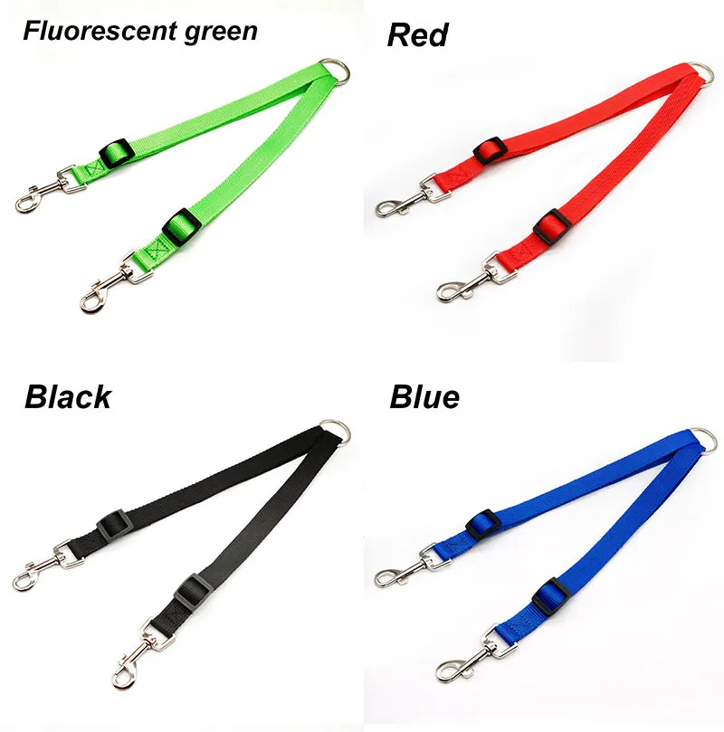 Nylon-Hundeleine, bunte Zugleine, abnehmbare Doppel-Hundeleine für zwei Hunde, Nylon-Doppelleinen-Set für 2 Hunde – Detail 3